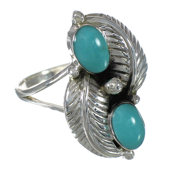 Authentic Sterling Silver Turquoise Southwest Ring Size 7-1/2 FX91002
